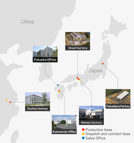 Domestic and overseas manufacturing plants